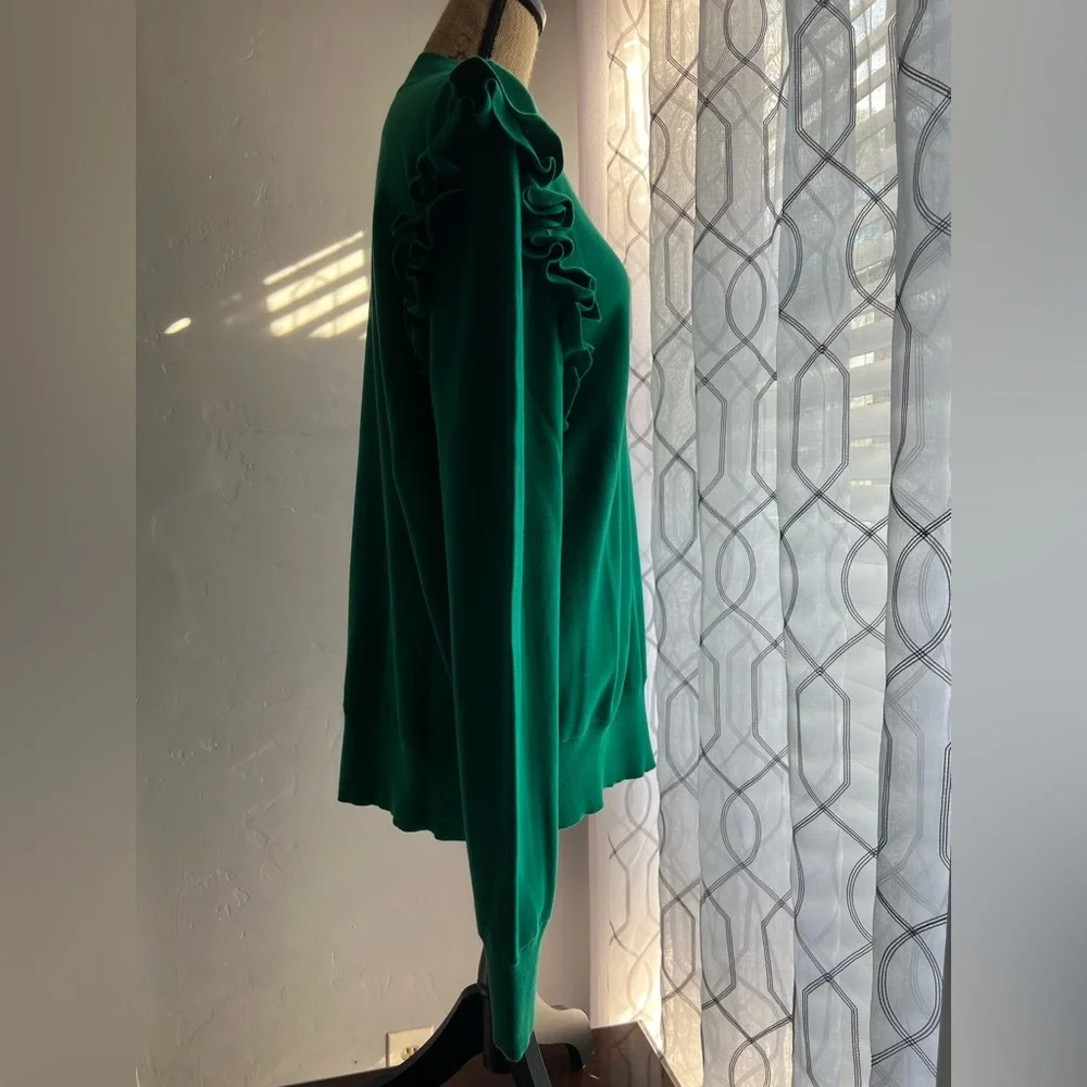 Green Ruffle Sweater - Picture 2 of 12